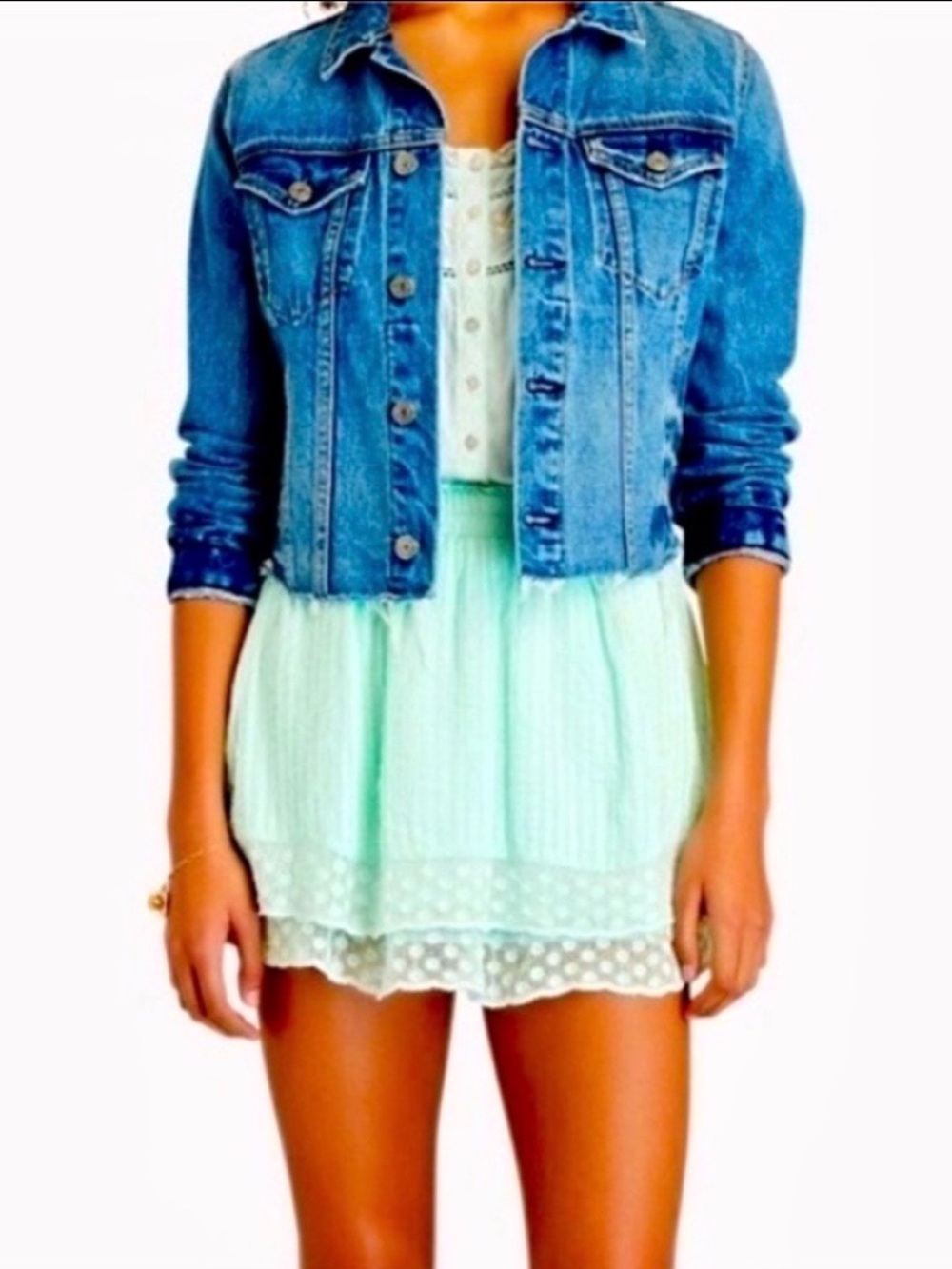 LoveShack Fancy Mint Green Skirt EUC